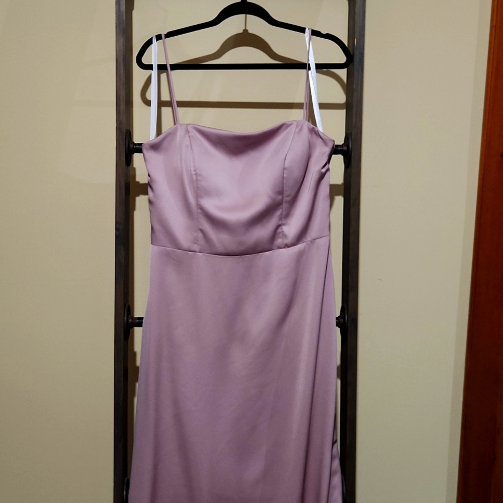 Dusty Rose Straight Neck Dress